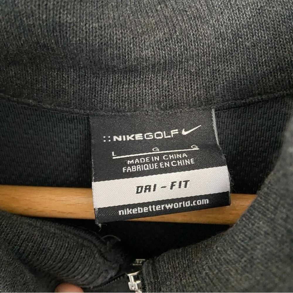 Nike Gold Dri-fit 1/4‎ zip knit sweater grey size large